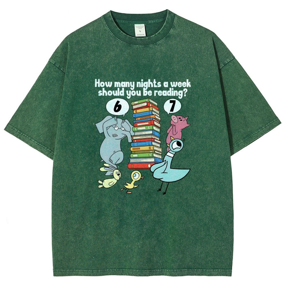 How Many Nights A Week Should You Be Reading 6-7 Vintage Distressed T-shirt