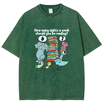 How Many Nights A Week Should You Be Reading 6-7 Vintage Distressed T-shirt