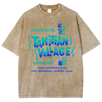 Tahitian Village - Downey, CA - Vintage Tiki Bar Vintage Distressed T-shirt