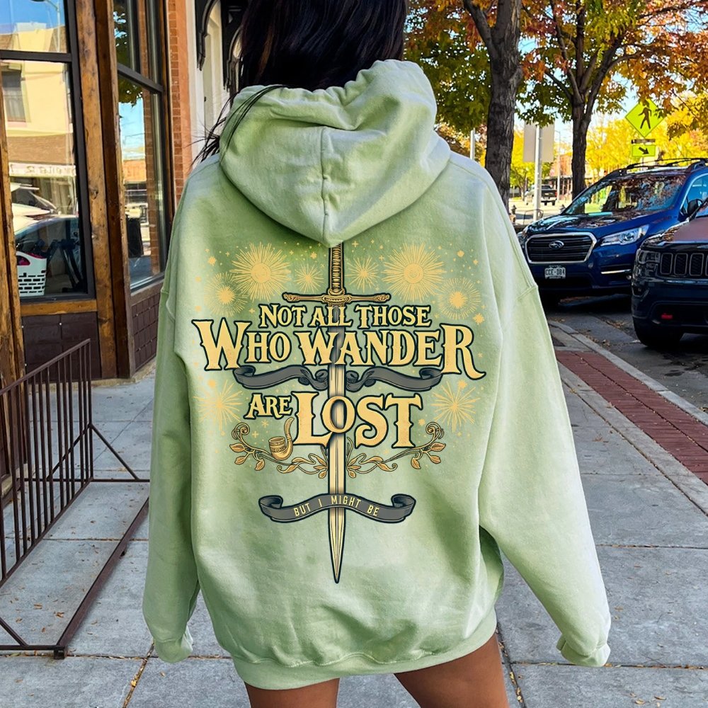 I Might Be Lost Printed Back Unisex Cotton Hoodie