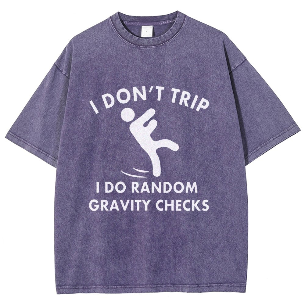 Random Gravity Checks Funny Vintage Distressed T-shirt