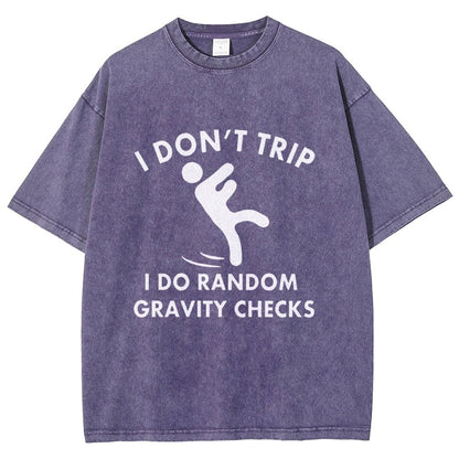 Random Gravity Checks Funny Vintage Distressed T-shirt