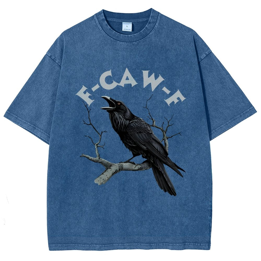 F-Caw-F Funny Crow Vintage Distressed T-shirt