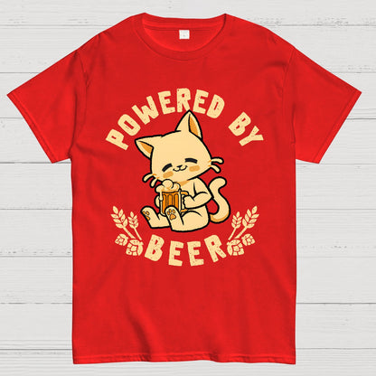 Powered By Beer Cat Geek T-Shirt