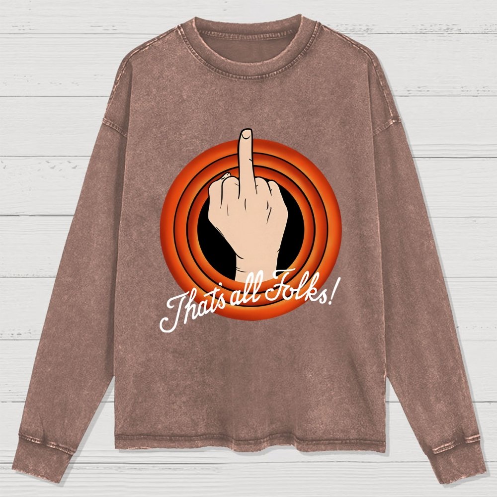 That's all folks Washed Long Sleeve Tee