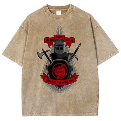Never Give Up Vintage Distressed T-shirt