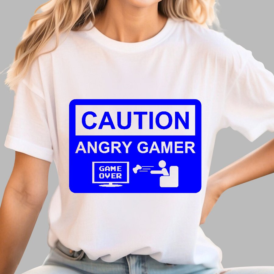 CAUTION ANGRY GAMER Geek T-Shirt