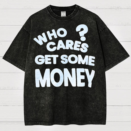 Chasing Money Graphic Print Vintage Distressed T-shirt
