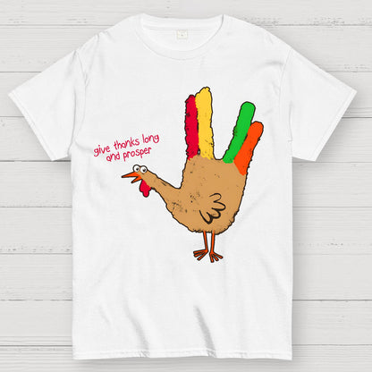 Give Thanks Live Well and Thrive Geek T-Shirt