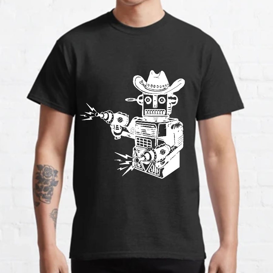 Vintage Cowboy Robot Geeky T-Shirt