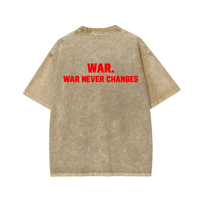 Eternal War Front And Back Printing Washed T-shirt