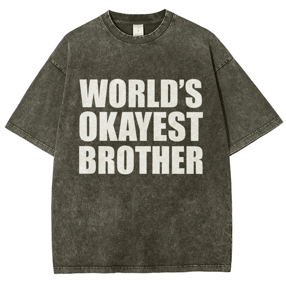 World's Okayest Brother Vintage Distressed T-shirt