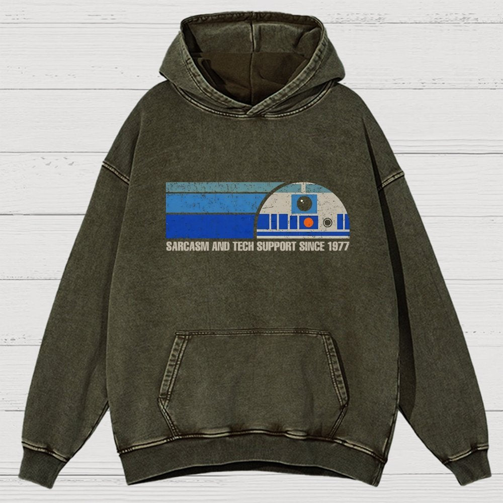 Providing Sarcasm and Tech Support Since 1977 Vintage Distressed Hoodie