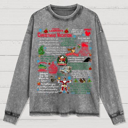 Holiday Vacation Quote Washed Long Sleeve Tee