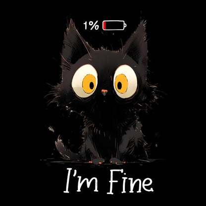 I‘m Fine Black Cat Geeky T-Shirt