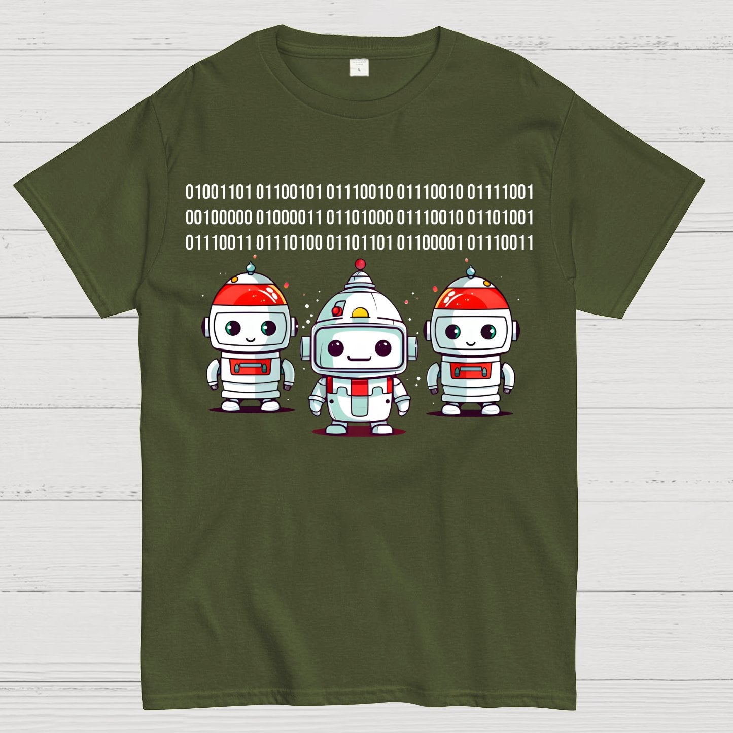 Robot Binary Christmas Geek T-Shirt