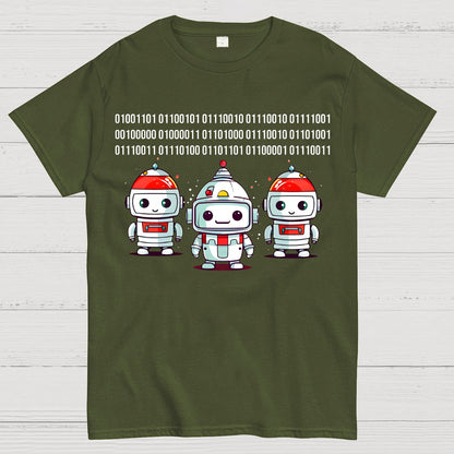 Robot Binary Christmas Geek T-Shirt