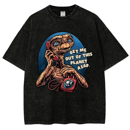 Phone Call to space Vintage Distressed T-shirt