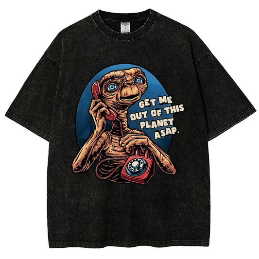 Phone Call to space Vintage Distressed T-shirt