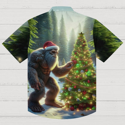 Funny Orangutan Decorating Christmas Tree Print Geeky Shirt