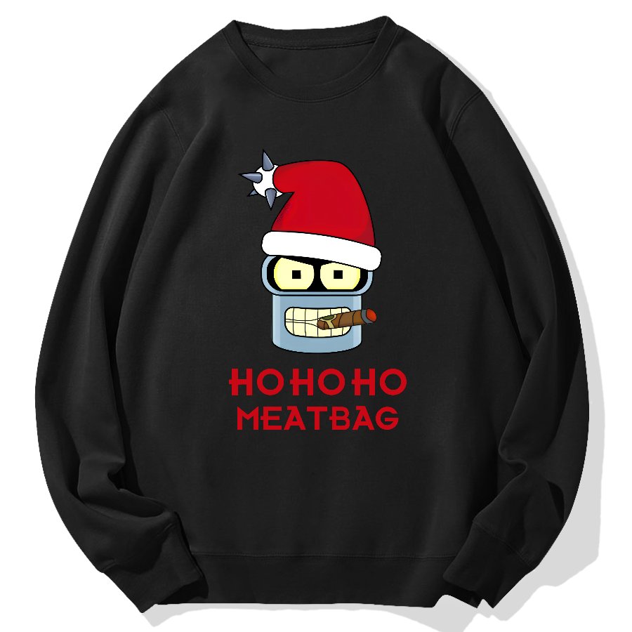 Ho-Ho-Ho！Meatbag Geek Cotton Sweatshirt