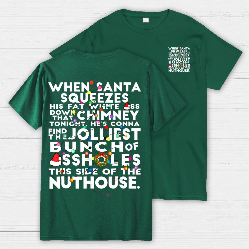 Christmas Vacation Jolliest Bunch Front And Back Printing Geek T-Shirt