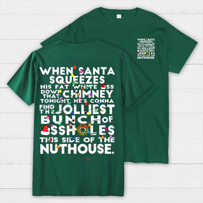 Christmas Vacation Jolliest Bunch Front And Back Printing Geek T-Shirt