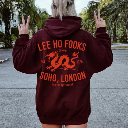 Lee Ho Fooks Printed Back Cotton Hoodie
