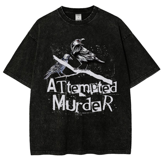 Attempted Murder Crows Vintage Distressed T-shirt