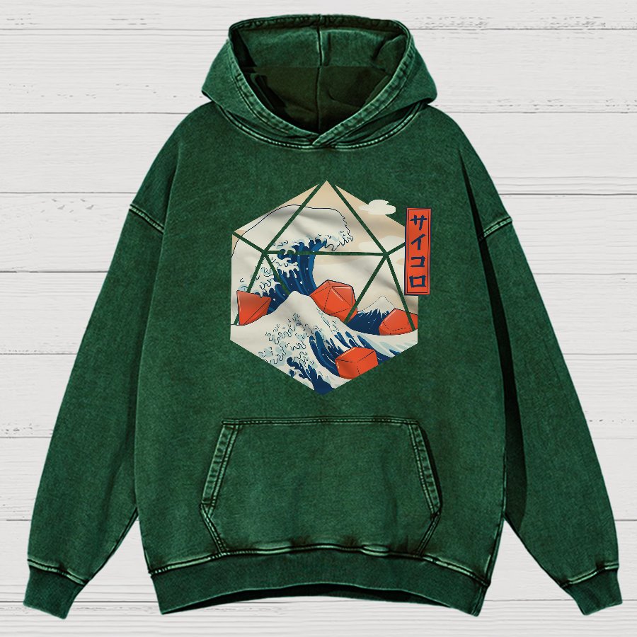 Fibonacci Wave Science Dice Vintage Distressed Hoodie