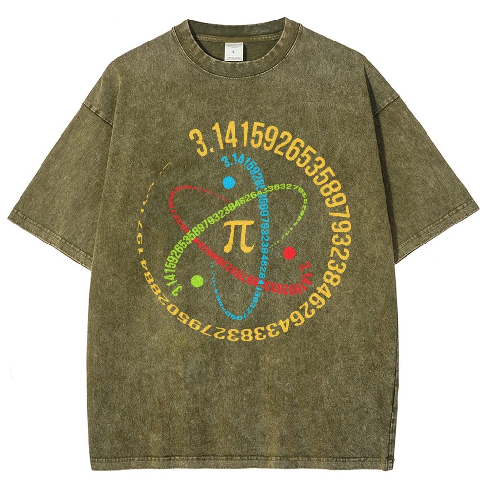 Atom Pi Math Science Vintage Distressed T-shirt