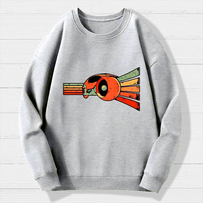 Vintage Grid Geek Cotton Sweatshirt