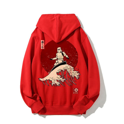 Cosmic Wave Printed Back Unisex Cotton Hoodie