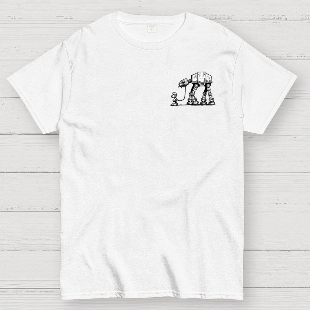 Galactic Robot Dog-Planetary Battles Front And Back Printing Geek T-Shirt