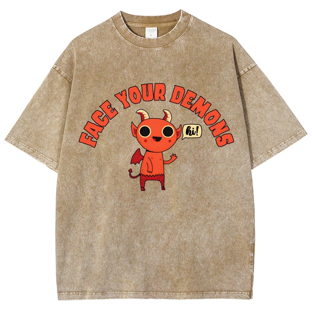 Face Your Demons Vintage Distressed T-shirt