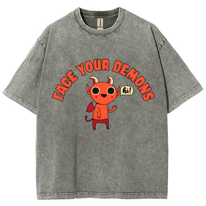 Face Your Demons Vintage Distressed T-shirt