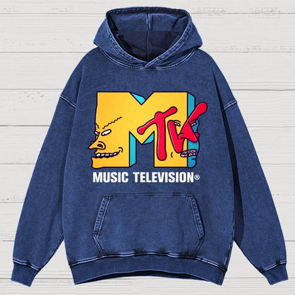 Music Television Vintage Distressed Hoodie