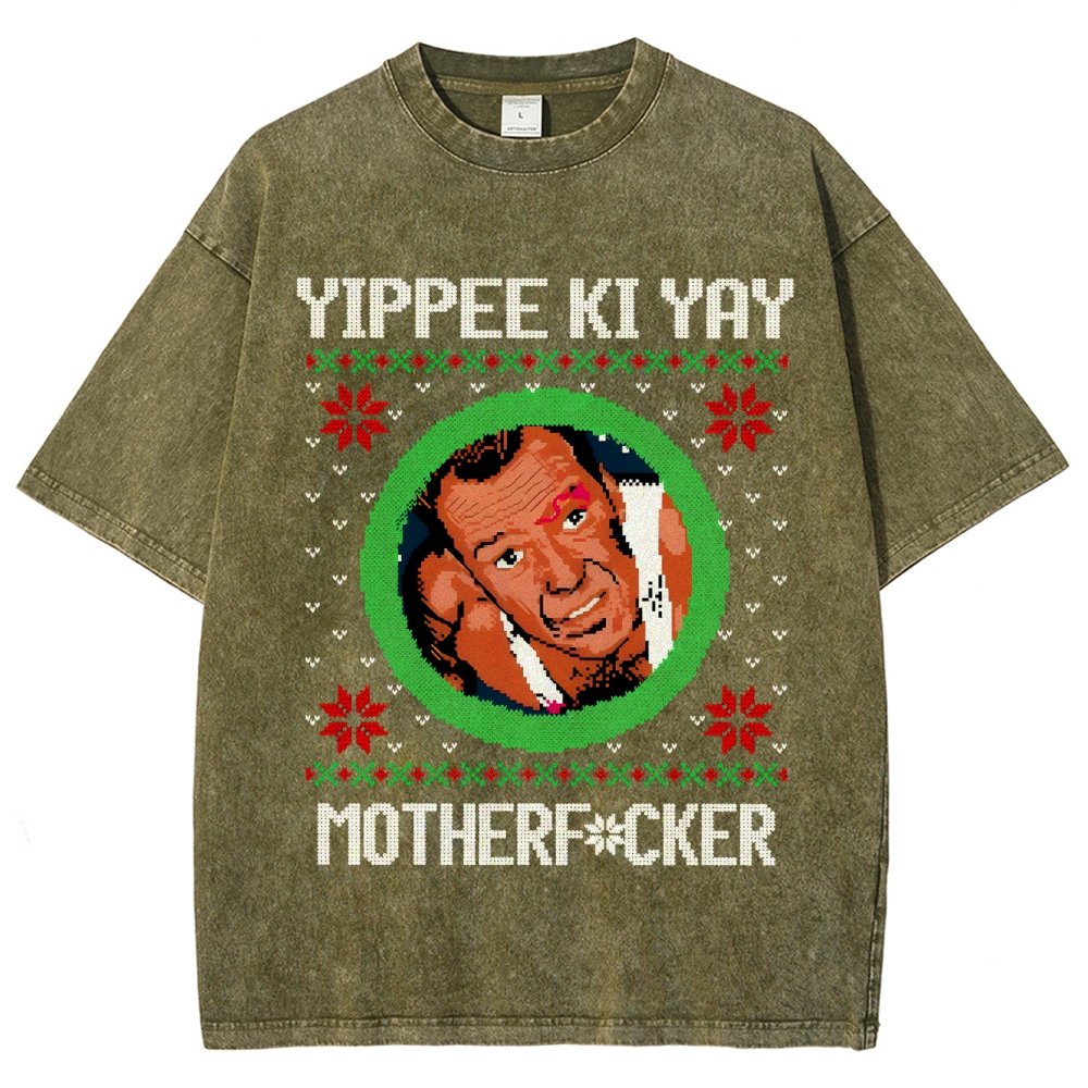 Yippee Ki Yay Motherf Cker Vintage Distressed T-shirt