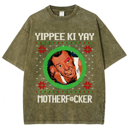 Yippee Ki Yay Motherf Cker Vintage Distressed T-shirt