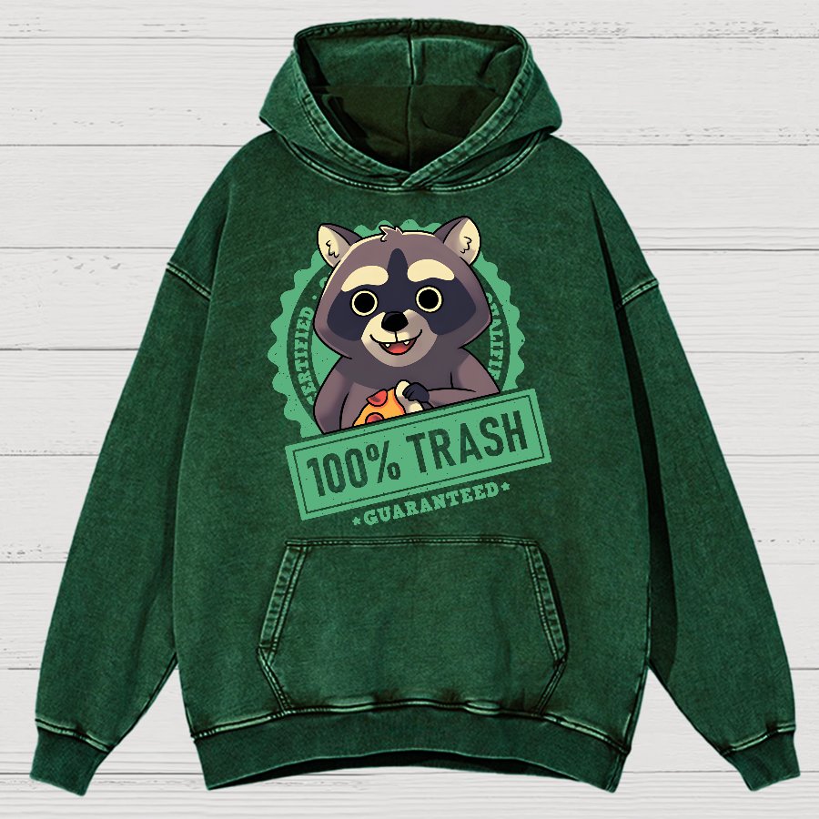 100% Cute Trash Panda Raccoon Seal Vintage Distressed Hoodie