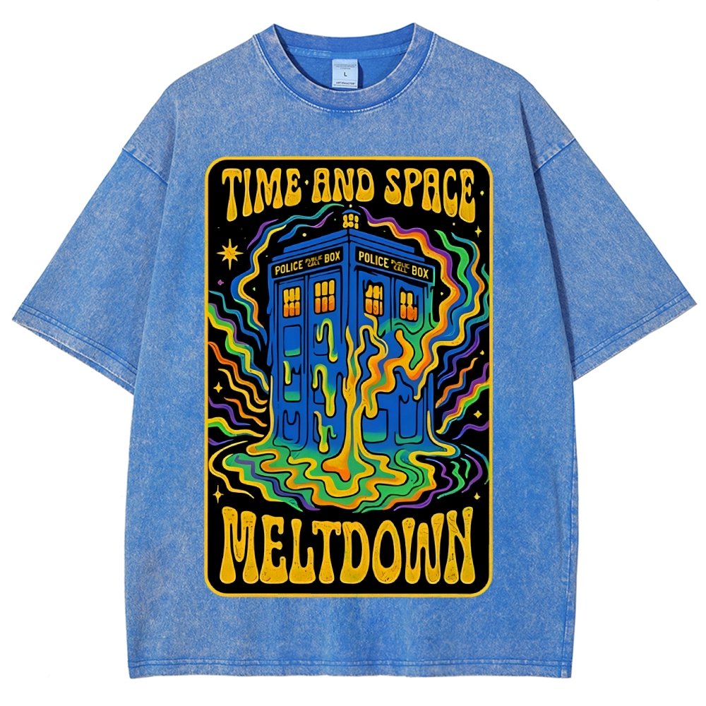 Time And Space Meltdown Vintage Distressed T-shirt
