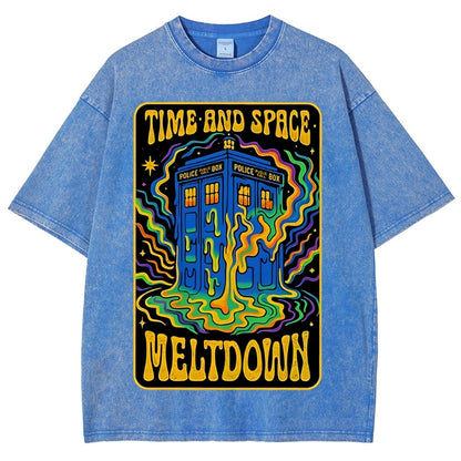 Time And Space Meltdown Vintage Distressed T-shirt