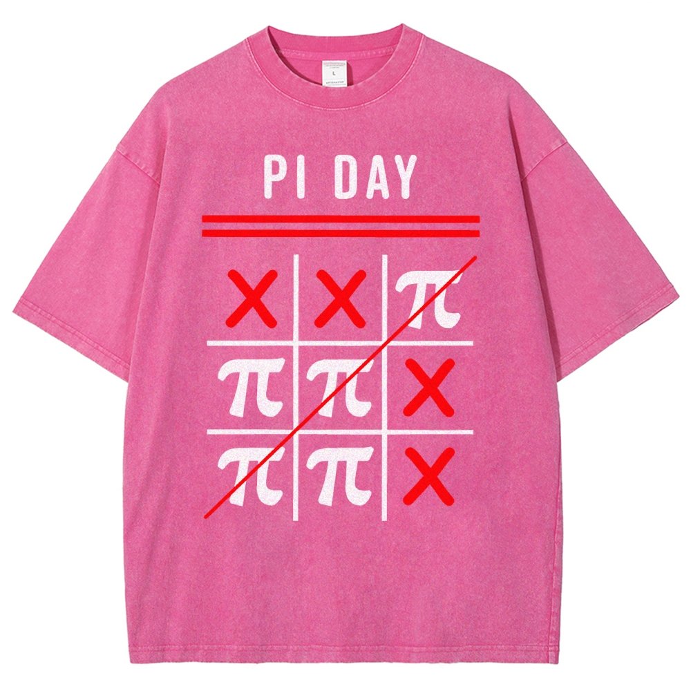 3.14 Tic-Tac-Toe Noughts And Crosses Happy Pi Day Geek Vintage Distressed T-shirt