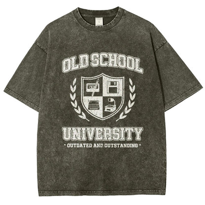 Old School University Vintage Distressed T-shirt