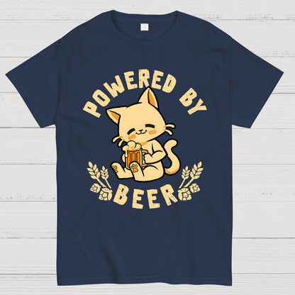 Powered By Beer Cat Geek T-Shirt
