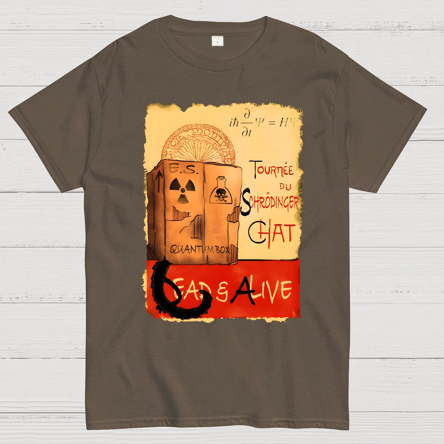 Tournee Du Schrodinger Chat Geek T-Shirt