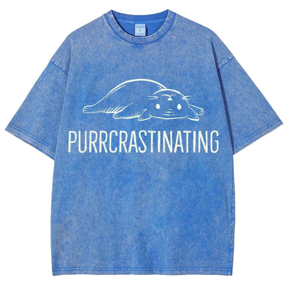 Purrcrastinating Vintage Distressed T-shirt