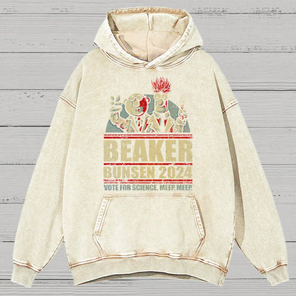 Vote For Science Geeky Vintage Distressed Hoodie