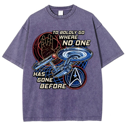To Boldly Go Where Few Have Gone Before Vintage Distressed T-shirt