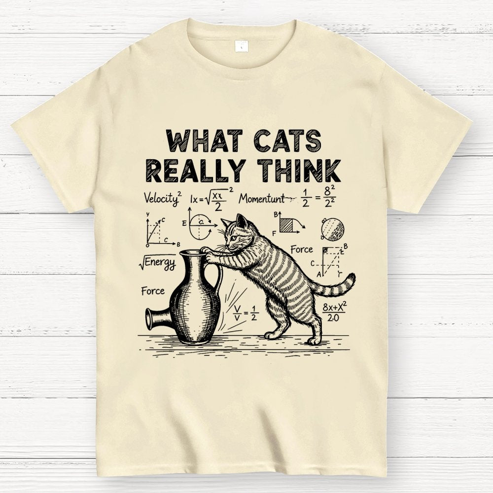 Funny Cat Physics  What Cats Really Think Geek T-Shirt